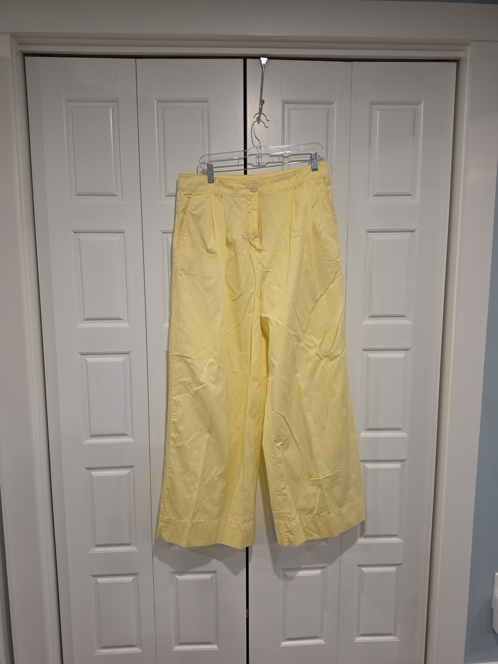 LOFT Pale Yellow Wide-Leg Women's Pants
